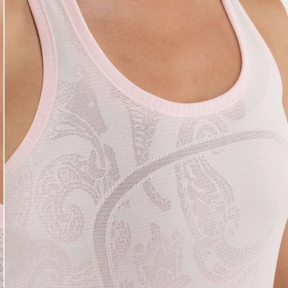 lululemon Run Swiftly Tech Racerback *Paisley‎ Heathered Pretty Pink Sz 4